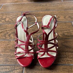 Marc Fisher Red Strappy Heels